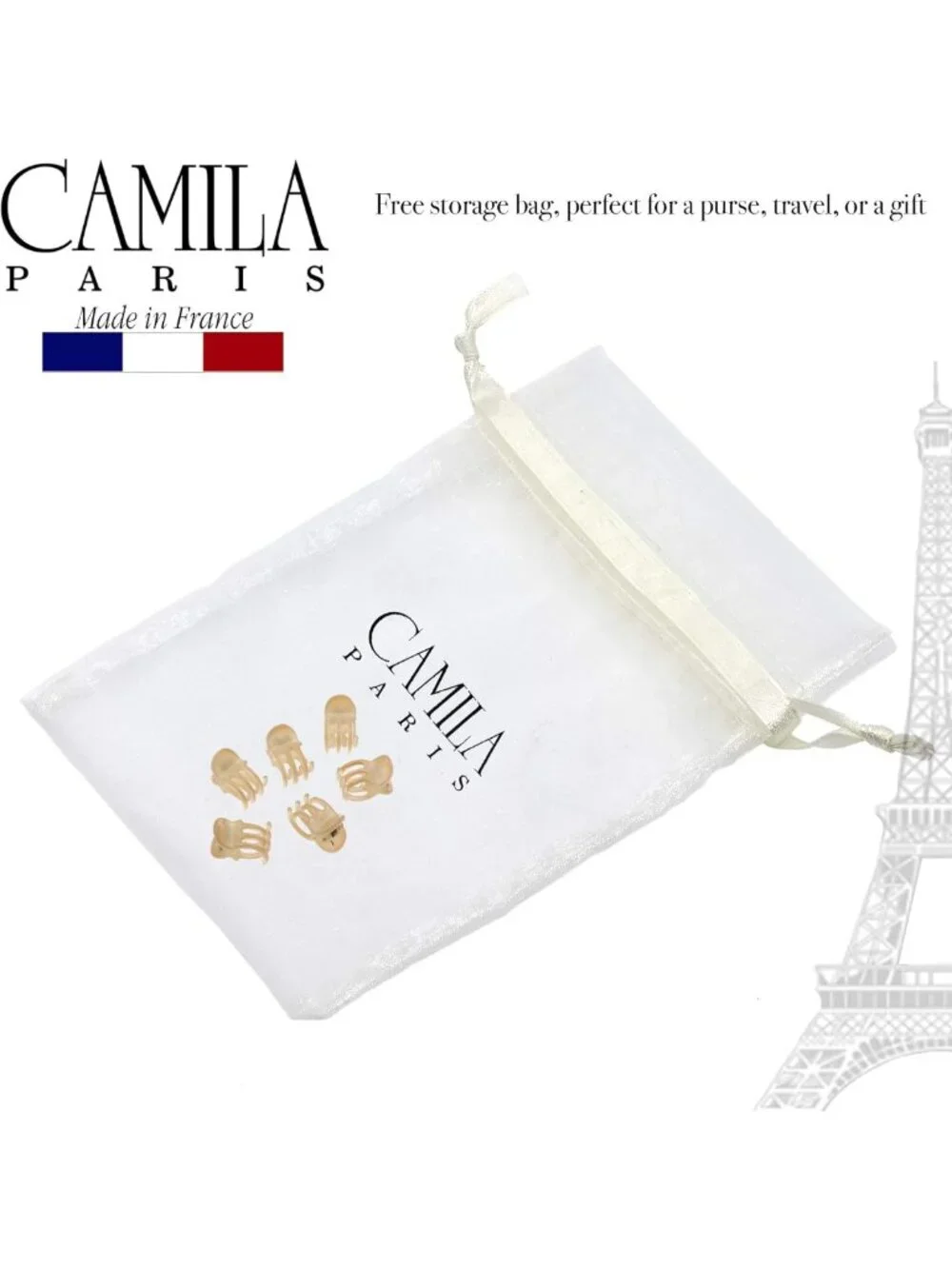 Set of 6 Extra Small Beige Hair Claw Clips for Women - Durable Fashion
